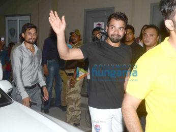 Abhishek Bachchan and Ranbir Kapoor play a friendly football match with the CISF personnels