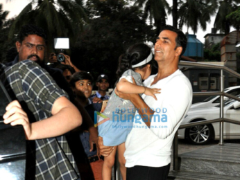 Akshay Kumar and family snapped post a movie screening at PVR Juhu