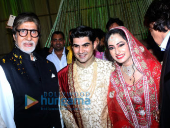 Amitabh Bachchan snapped at his friend's son's wedding in Mumbai