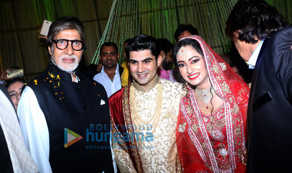 Amitabh Bachchan snapped at his friend’s son’s wedding in Mumbai