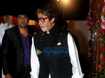 Amitabh Bachchan snapped at his friend's son's wedding in Mumbai