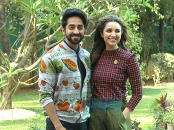 Ayushmann Khurrana and Parineeti Chopra during 'Meri Pyaari Bindu' promotions at YRF Studios