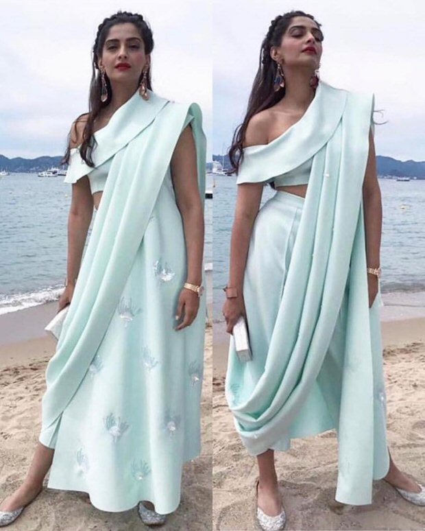 Cannes 2017 Sonam Kapoor's trouser saree is perfect blend of Indian and western culture for this hot summer-5