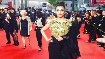 Check out: Shruti Haasan sports a desi avatar in a black and gold ensemble on the red carpet of Cannes 2017