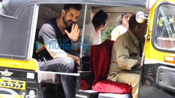 John Abraham snapped taking a rickshaw ride after a salon session at Mad O Wot