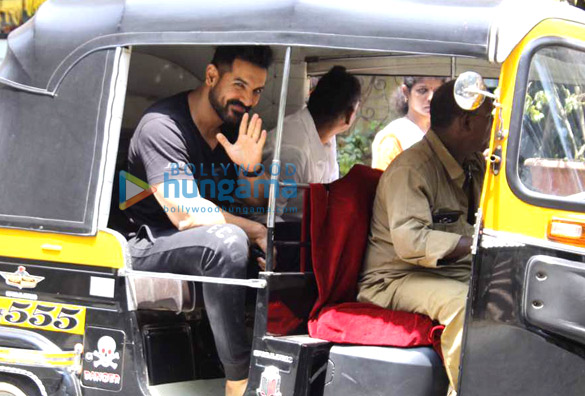 john abraham snapped taking a rickshaw ride after a salon session at mad o wot 4