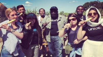 OMG! Priyanka Chopra gives the UNICEF team a lesson on how to eat sugarcane!
