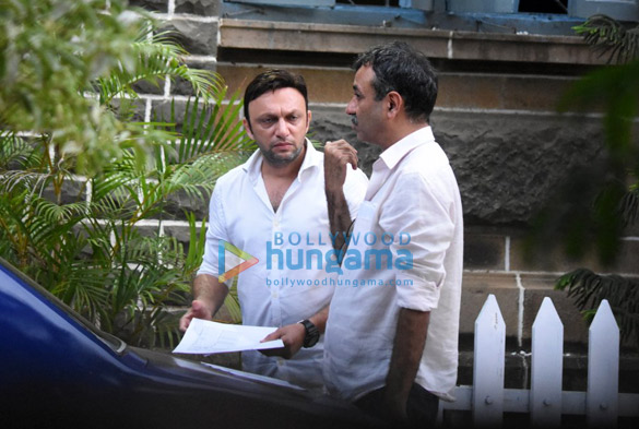 Rajkumar Hirani snapped on the sets of Sanjay Dutt’s biopic in Mumbai