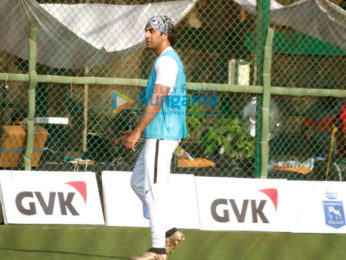 Ranbir Kapoor snapped while playing football in Bandra