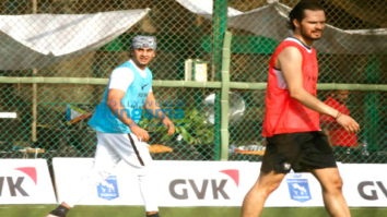 Ranbir Kapoor snapped while playing football in Bandra
