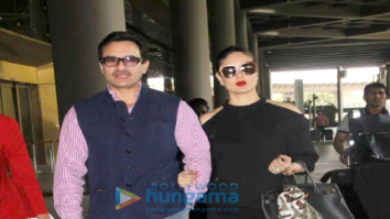 Saif Ali Khan, Kareena Kapoor Khan, Shilpa Shetty Kundra and her husband Raj Kundra snapped at the airport