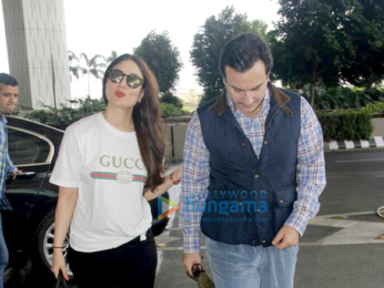 Saif Ali Khan and Kareena Kapoor Khan depart for London