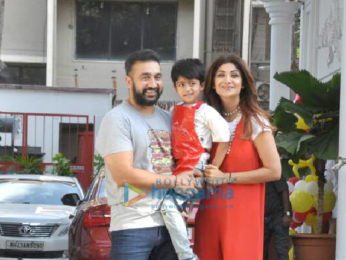 Shilpa Shetty and her family snapped on the occassion of her son Viaan Raj Kundra's birthday