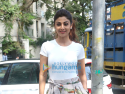 Shilpa Shetty unveils a yoga art installation in Juhu