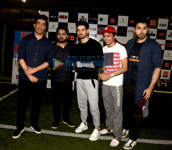 sooraj and manish grace the launch of super soccer league 1
