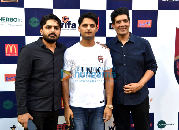 sooraj and manish grace the launch of super soccer league 11