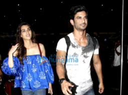 Sushant Singh Rajput, Kriti Sanon and Parineeti Chopra snapped at the airport