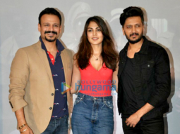 Vivek Oberoi, Ritiesh Deshmukh and Rhea Chakraborty snapped promoting the film ‘Bank Chor’