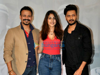 Vivek Oberoi, Riteish Deshmukh and Rhea Chakraborty snapped at 'Bank Chor' promotions
