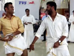 MS Dhoni learns Lungi Dance, not from Shah Rukh Khan but from Prabhu Dheva