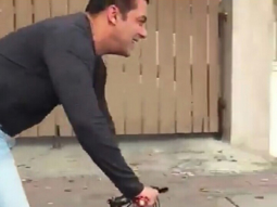 Watch: Salman Khan surprises Shah Rukh Khan’s fans on his e-cycle outside Mannat