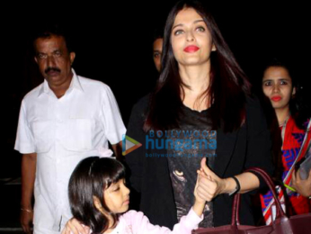 Aishwarya Rai Bachchan and her daughter Aaradhya Bachchan depart for London