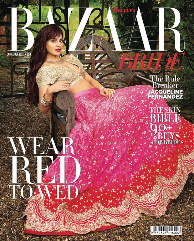 HOT Jacqueline Fernandez turns up the heat as a sexy bride on the cover of Harper's Bazaar Bride