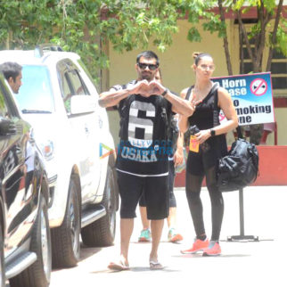 Karan Singh Grover and Bipasha Basu snapped post their gym sessions
