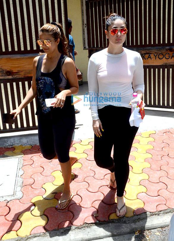 Kareena Kapoor Khan and Amrita Arora snapped post their Yoga session in Bandra Kareena Kapoor Khan and Amrita Arora snapped post their Yoga session in Bandra