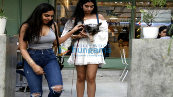 Khushi Kapoor spends her day with her pet and a friend at The Kitchen Garden