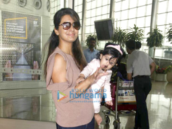 Pooja Hegde, Harbhajan Singh and Geeta Basra snapped at the airport