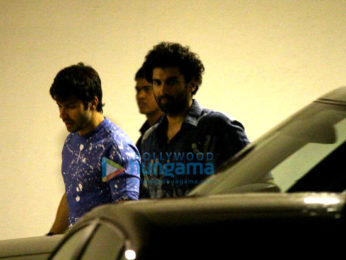 Ranbir Kapoor, Aditya Roy Kapur and Varun Dhawan snapped post dinner at Karan Johar's house