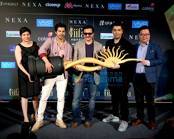 Saif Ali Khan, Karan Johar & Varun Dhawan at the press conference of ‘IIFA Awards 2017’
