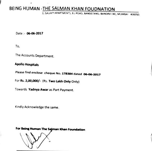 Salman Khan’s foundation Being Human supports a two-year-old baby’s liver transplant1