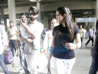 Shahid Kapoor and Mira Rajput Kapoor snapped at the airport