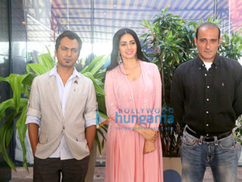 Sridevi, Nawazuddin Siddiqui and Akshaye Khanna snapped promoting their film 'Mom'
