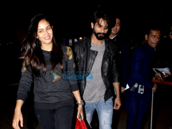 The hunky Shahid Kapoor and his wife Mira, Esha Deol and her husband Bharat snapped at the airport