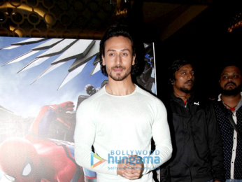 The hunky Tiger Shroff at the film promotions of Spiderman -The Homecoming