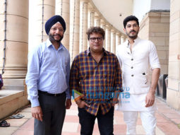 Tigmanshu Dhulia, Mohit Marwah and Gurdeep Singh Sappal launch the trailer of ‘Raag Desh’ at the Parliament of India