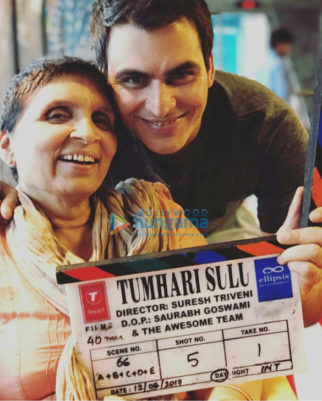 On The Sets Of The Movie Tumhari Sulu