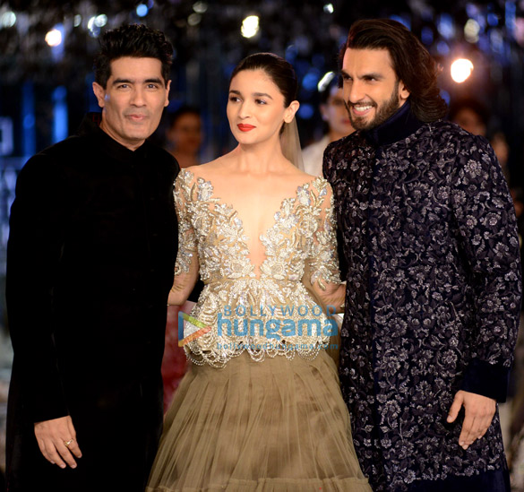 Alia Bhatt and Ranveer Singh walk for Manish Malhotra’s show at India Couture Week in Delhi