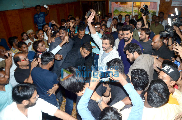 Arjun Kapoor and Anil Kapoor snapped at Gaiety-Galaxy (Bandra) during the film promotions of Mubarakan