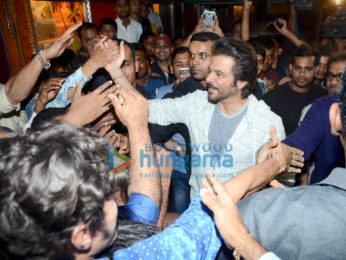 Arjun Kapoor and Anil Kapoor snapped at Gaiety-Galaxy (Bandra) during the film promotions of Mubarakan