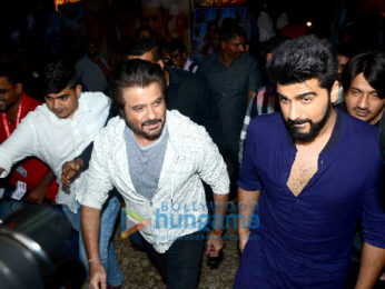 Arjun Kapoor and Anil Kapoor snapped at Gaiety-Galaxy (Bandra) during the film promotions of Mubarakan