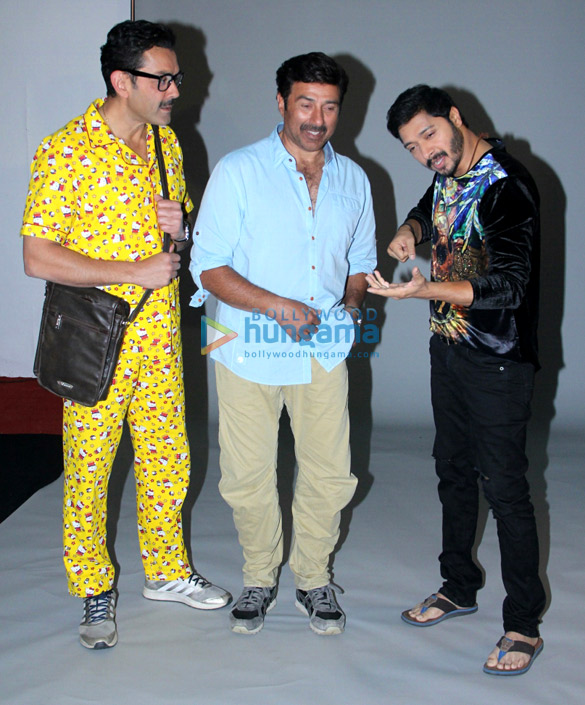 bobby deol sunny deol and shreyas talpade spotted during promotional photoshoot for poster boys 3