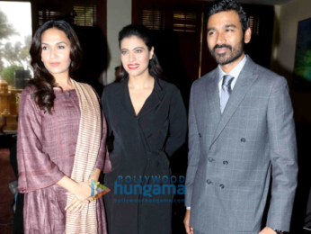 Dhanush, Kajol, Soundarya Rajnikanth promote 'VIP-2 Lalkar' in Mumbai