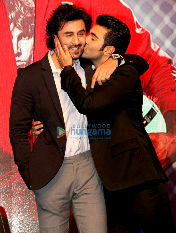 ranbir kapoor and anushka sharma launch aadar jain and anya singh at yashraj films media meet 3