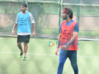Ranbir Kapoor and Armaan Jain snapped during a football match