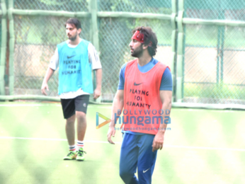 Ranbir Kapoor and Armaan Jain snapped during a football match
