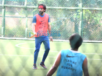 Ranbir Kapoor and Armaan Jain snapped during a football match